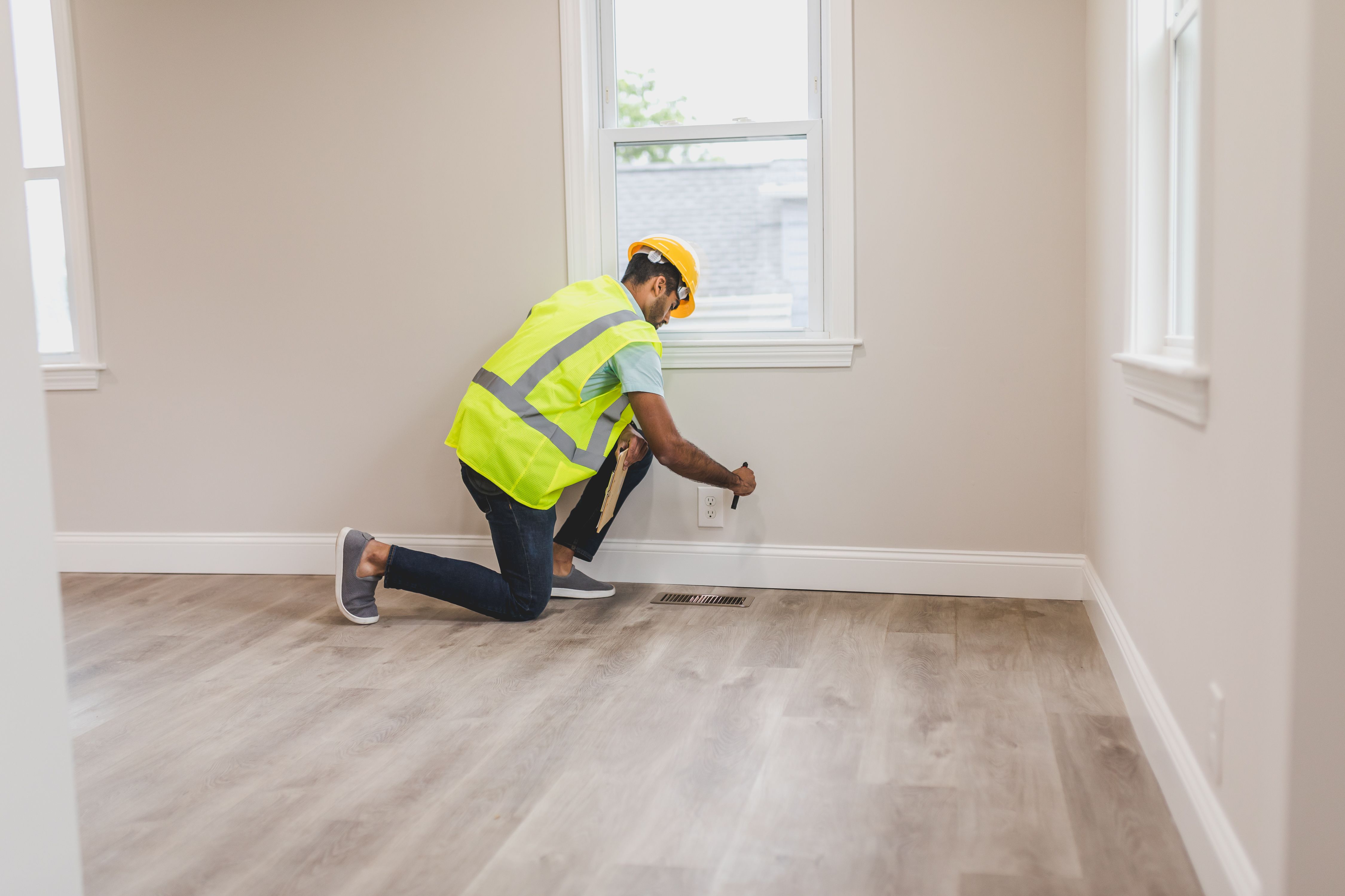 Luxury vinyl plank flooring in a kitchen